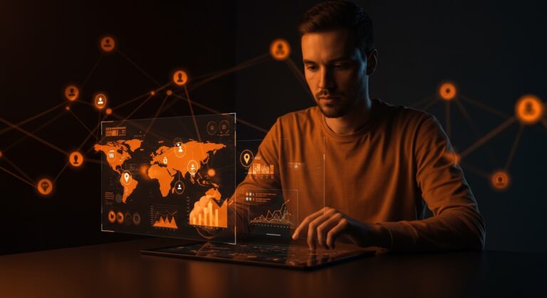 Founder utilizando una interfaz SaaS sencilla de GIS open source integrada en el ecosistema Potatoverse para desarrollo tecnológico ágil.