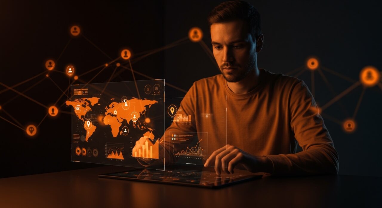 Founder utilizando una interfaz SaaS sencilla de GIS open source integrada en el ecosistema Potatoverse para desarrollo tecnológico ágil.