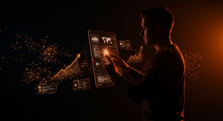 Fundador tecnológico trabajando con IA aplicada y automatización en desarrollo de software usando Claude Code de Anthropic para startups en LATAM.