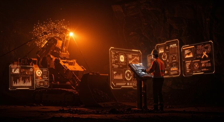 Automatización con inteligencia artificial en minería para compliance, mostrando reducción de riesgos y ahorros.