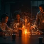 Emprendedores tecnológicos colaborando con mentorías y expansión internacional, destacando la convocatoria ALDEA+ de Innpulsa para startups globales.