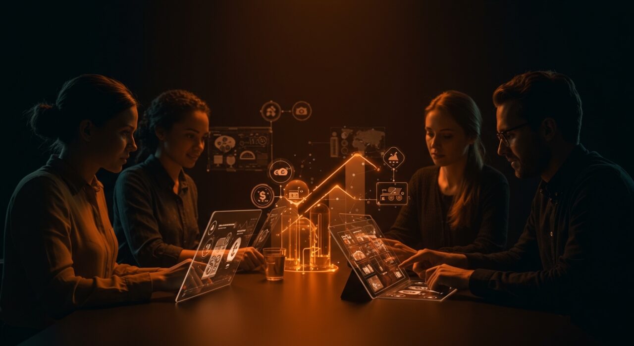 Startup foodtech innovadora colaborando en soluciones sostenibles y digitalizadas para la industria alimentaria.