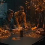 Fundadores tech colaborando con modelos de IA para mejorar la coordinación en startups, destacando la innovación en startups latinas.