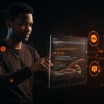 Startup founder utilizando sistema operativo Devuan sin systemd, destacando libertad y personalización en software libre.