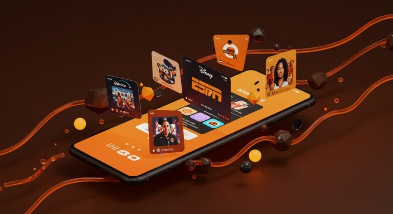 Pantalla de smartphone mostrando videos cortos personalizados en Disney+, ilustrando tendencias de contenido digital y personalización para 2026.