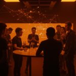 Tech leaders reunidos en evento tecnológico íntimo para networking de alto valor y comunidad hispana de founders.