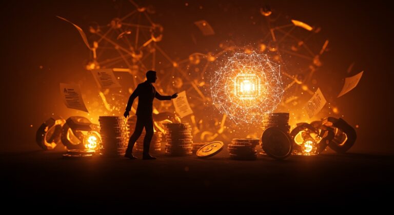 Elon Musk demandando a OpenAI representado con metáforas visuales de inversión millonaria y startups de IA en un entorno tecnológico de alto impacto.