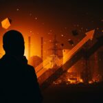 Líder reflexionando sobre la energía nuclear y la transición energética en Alemania con símbolos de costos y seguridad energética.