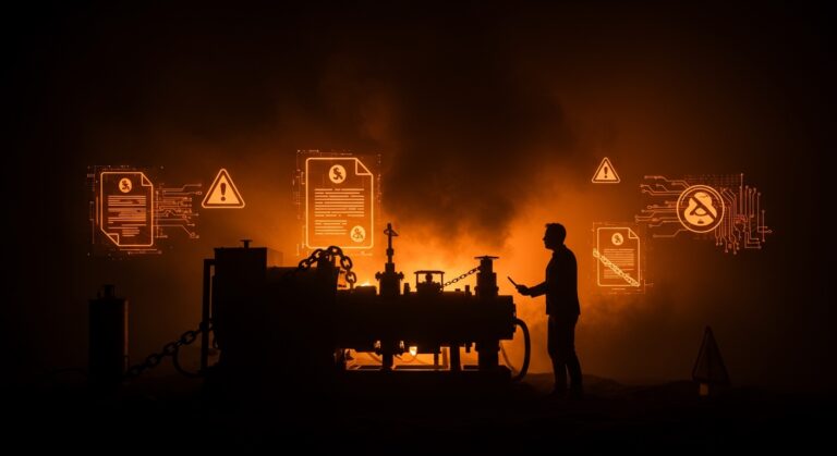 Ilustración de generadores de gas natural operados por xAI de Elon Musk bajo regulación EPA, destacando legalidad y desafíos para startups tecnológicas.