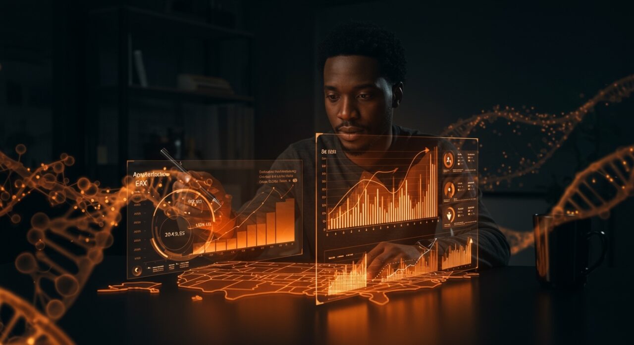 Esperanza de vida en Estados Unidos alcanza 79 años en 2024, simbolizada con innovación en biotecnología y healthtech para startups.