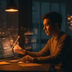 Product designer trabajando en plataforma fintech impulsada por IA en startup YC en San Francisco, mostrando innovación en diseño y tecnología B2B.