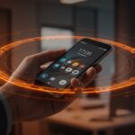 Smartphone Fairphone sostenible usado por empleado de Radboud University en entorno corporativo, destacando movilidad eficiente y gestión tecnológica responsable.