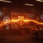 Inversión de FC Barcelona en startup con inteligencia artificial y fragancias personalizadas, simbolizando innovación tecnológica y crecimiento en el ecosistema startup.