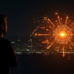 Fundador de startup contemplando modelos alternativos de financiación fuera de Silicon Valley con símbolos visuales de capital riesgo y ecosistemas frontera.