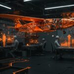 Prototype de avión batiente en laboratorio IA con innovaciones impulsadas por investigación y colaboración con startups tecnológicas.