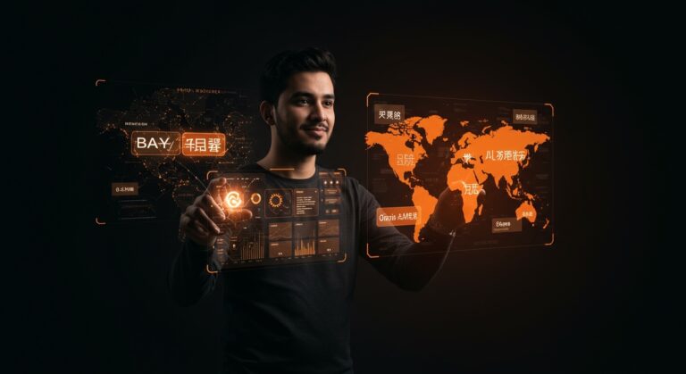 Founder hispano usando inteligencia artificial para cerrar negocios digitales globales sin barreras idiomáticas en M&A con Flippa.