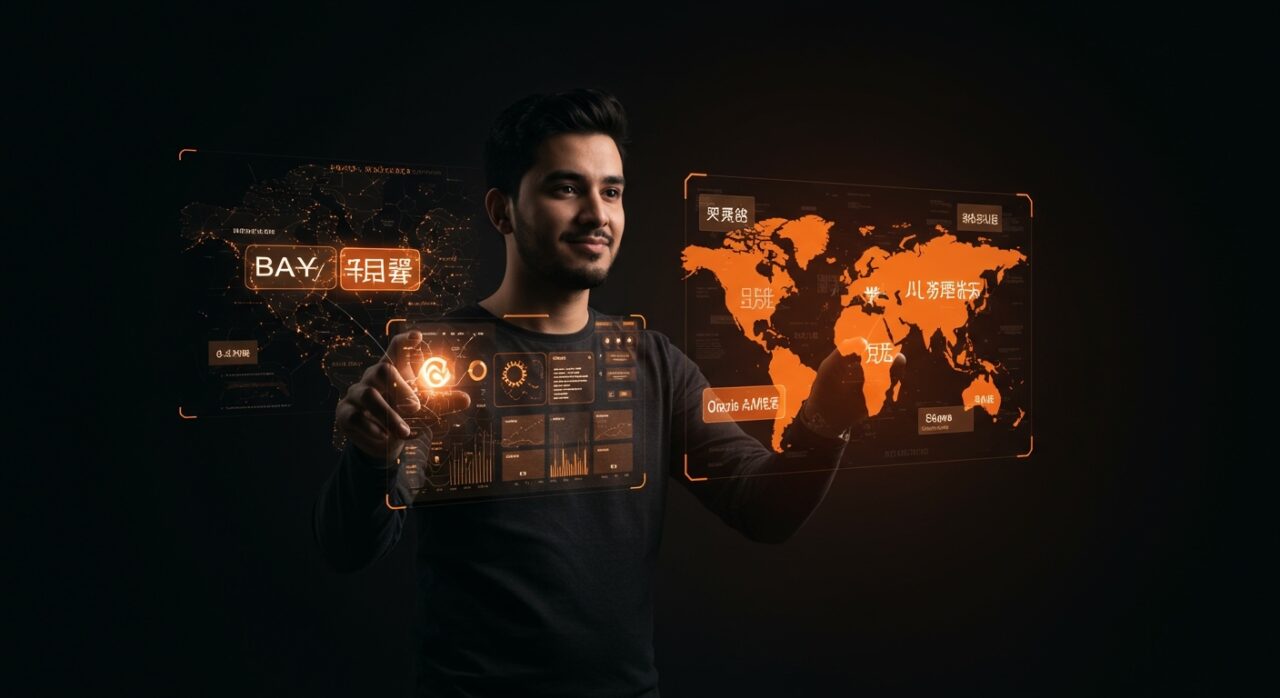 Founder hispano usando inteligencia artificial para cerrar negocios digitales globales sin barreras idiomáticas en M&A con Flippa.