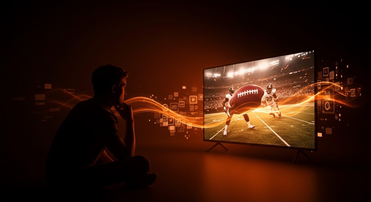 Experiencia mediada del fútbol americano televisado con foco en tecnología y medios digitales para founders tech.