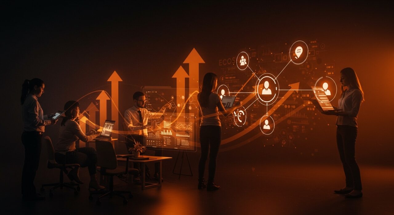 Equipo startup SaaS trabajando en la gestión del conocimiento corporativo y onboarding para escalar y retener talento.