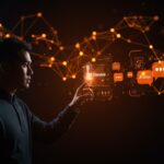 Founder tecnológico utilizando herramientas de inteligencia artificial de Google Gemini 3 para automatización y conversaciones en modo AI.