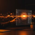 Google Chrome con IA integrada Gemini ejecutando tareas autónomas para founders tech en un entorno digital futurista.