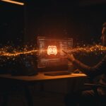 Interfaz holográfica de IA aplicada para transcripción y resumen en reuniones de Discord, mejorando la productividad de founders con herramientas SaaS.