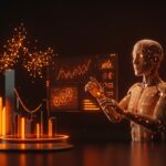 Representación visual de agentes IA en marketing digital y automatización mostrando escalabilidad y modelos de lenguaje avanzados.