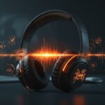 Auriculares con tecnología de IA aplicada y cancelación de ruido destacando innovación en hardware para startups tecnológicas.