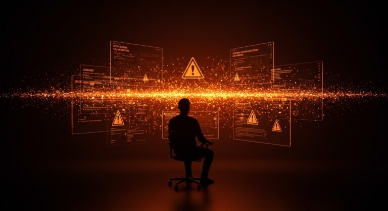 Vulnerabilidades críticas RCE en plataforma educativa SaaS ILIAS representadas por código malicioso y redes digitales en tonos naranja y negro.