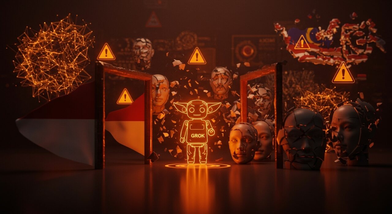 Bloqueo del chatbot Grok por Indonesia y Malasia debido a deepfakes sexualizados no consensuados y consideraciones de ética en IA y regulación tecnológica.