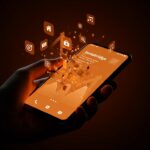 Adquisición de Nova Launcher por Instabridge representada con interfaz Android personalizada y conexiones digitales en tonos naranja y negro, destacando tendencias tecnológicas y modelos de negocio startup.