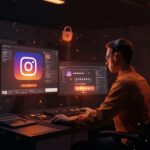 Expertos en ciberseguridad en acción monitoreando reseteos de contraseña en Instagram, destacando alerta sin brecha en plataformas digitales.