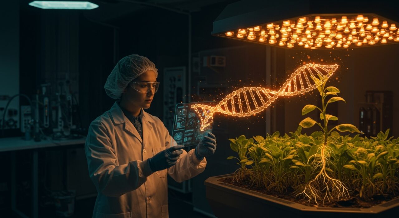 Startup utilizando inteligencia artificial y genética para crear cultivos resilientes en agtech con tecnología avanzada y sostenibilidad.