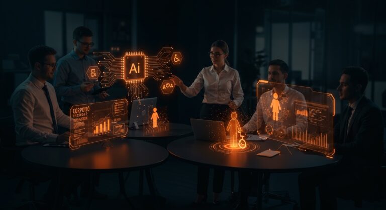 Formación corporativa inclusiva con inteligencia artificial aplicada por Vidext y COCEMFE para accesibilidad y eficiencia.