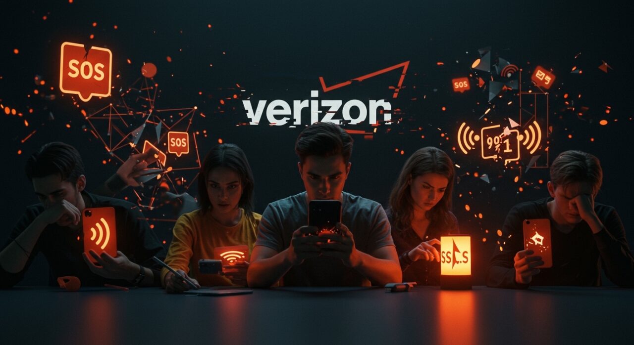 Interrupción masiva del servicio móvil de Verizon en EE.UU. con enfoque en conectividad, modo SOS y respuesta 911 para usuarios móviles.