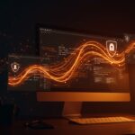 Automatización y privacidad en navegadores web con configuración open source representada por interfaces digitales y símbolos de protección en tonos naranja y negro.