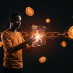Freelancer tecnológico usando smart contracts y pagos inteligentes en blockchain dentro del marketplace web3 Kacet.