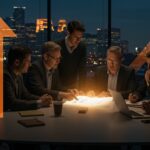 Líderes empresariales colaborando para promover cooperación y estabilidad en Minnesota, impulsando el crecimiento de negocios y startups.