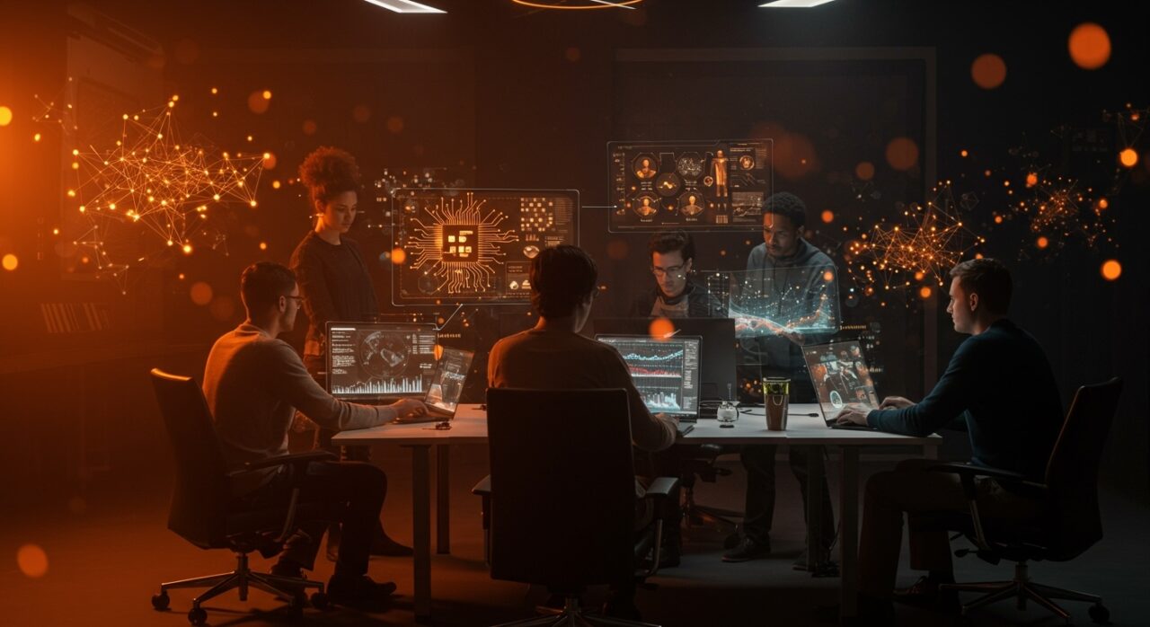 Lux Capital levanta fondo récord de 1.5 mil millones de dólares para inversión en startups de IA y deeptech en un ambiente tecnológico futurista.