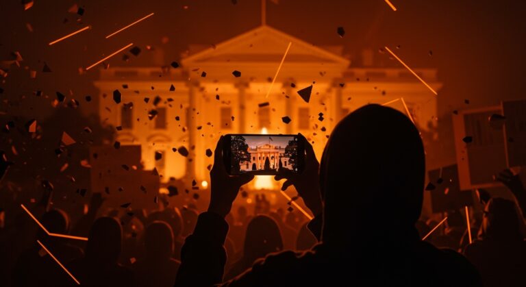 Manipulación de imágenes en protestas con impacto en activismo y justicia política, analizado en el caso Casa Blanca vs. Nekima Levy Armstrong.