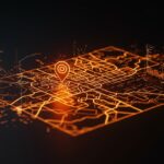 Mapa minimalista generado con Python combinando visualización de datos y diseño para branding de startups, usando OpenStreetMap y automatización con IA.