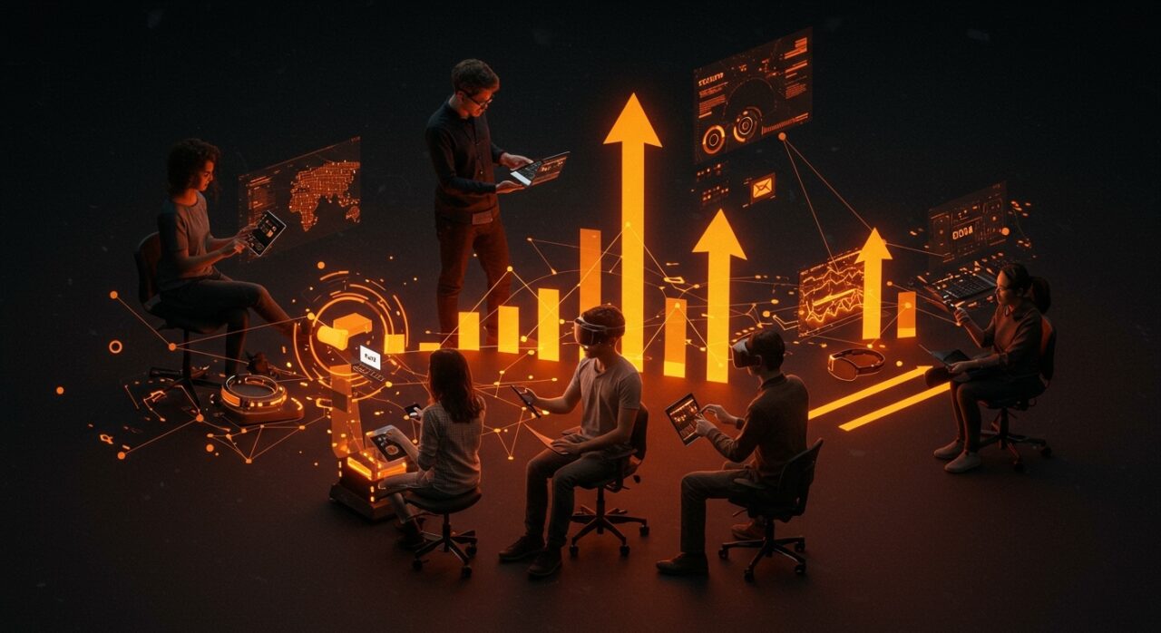 Fundadores de startups innovando con hardware, realidad virtual y aumentada en un mercado tecnológico fragmentado y en auge.