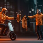 Entrega de ropa de esquí en alquiler colaborativo entre By Rotation y Uber, innovando logística y movilidad en moda.