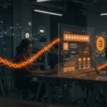 Concepto visual de nómina cripto en startups LATAM mostrando pagos en criptomonedas y blockchain en un entorno fintech innovador.