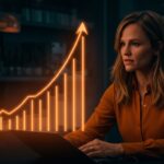 Jennifer Garner y la reactivación de la IPO de Once Upon a Farm con símbolos de financiamiento y crecimiento en el mercado orgánico.