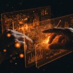 Optimización de memoria en software SaaS mostrando esquemas de memoria y gráficos de desempeño en tonos naranja y negro para el ecosistema startup.