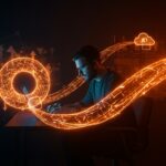 Desarrollador utilizando Pipenet para crear túneles locales, simbolizando automatización y escalabilidad en el desarrollo de startups.