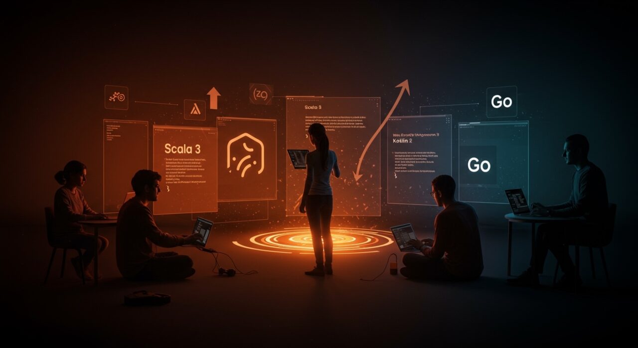 Desarrolladores de startups migrando de Scala a Kotlin y Go, reflejando las tendencias y retos tecnológicos en desarrollo backend en LATAM.