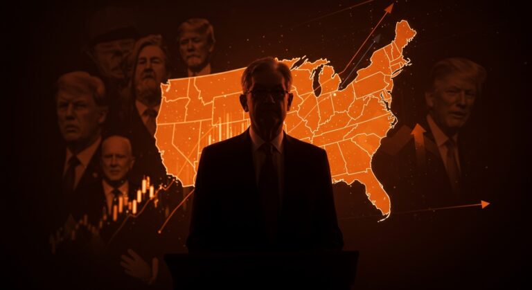 Jerome Powell liderando la aprobación política en Estados Unidos 2025, impactando economía y startups en LATAM.