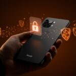 Smartphone Punkt MC03 enfocado en privacidad y control de datos personales con hardware premium y sistema AphyOS, en estilo tecnológico y sostenible.